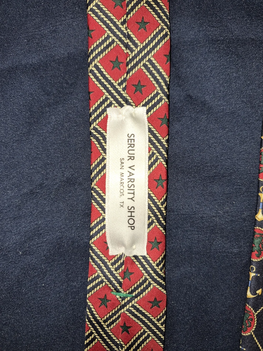 Tommy Hilfiger Navy, Red & Gold Nautical Anchor Silk Tie